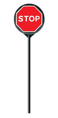 Plastic Stop / Go Board 600mm Sign c/w 1.2m Pole